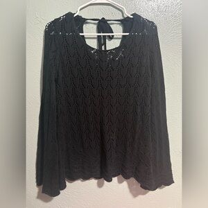 She + Sky Black Knit Top